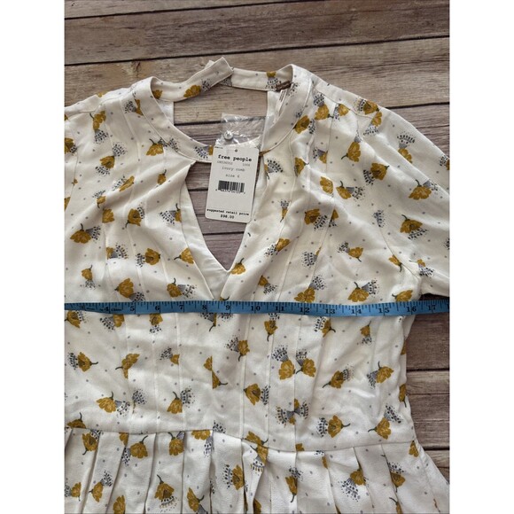 Free People Bohemian Tunic Top - Rust/Ivory Comb Size 6 NWT Floral - Picture 6 of 9